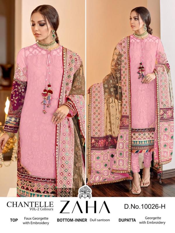 Zaha Chanterelle Vol 2 Georgette Embroidered Designer Pakistani Suit Collection